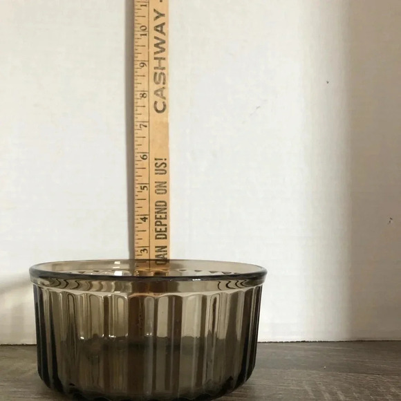 Vtg Smokey Glass Serving Bowl - Picture 8 of 8